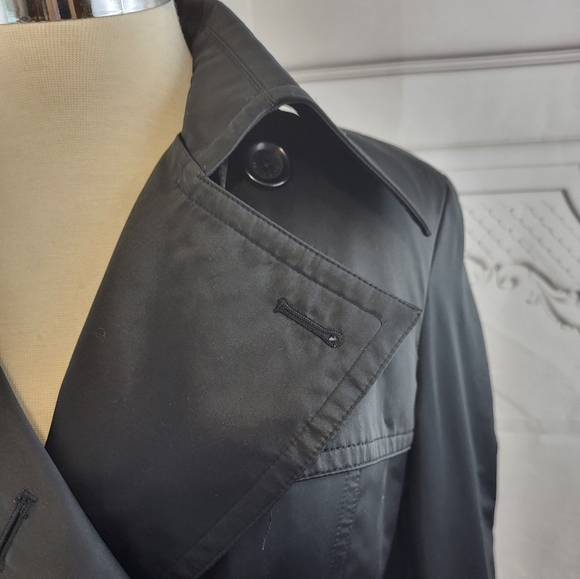 Black Michael Kors Lined Trench Coat Size SP - Picture 5 of 14